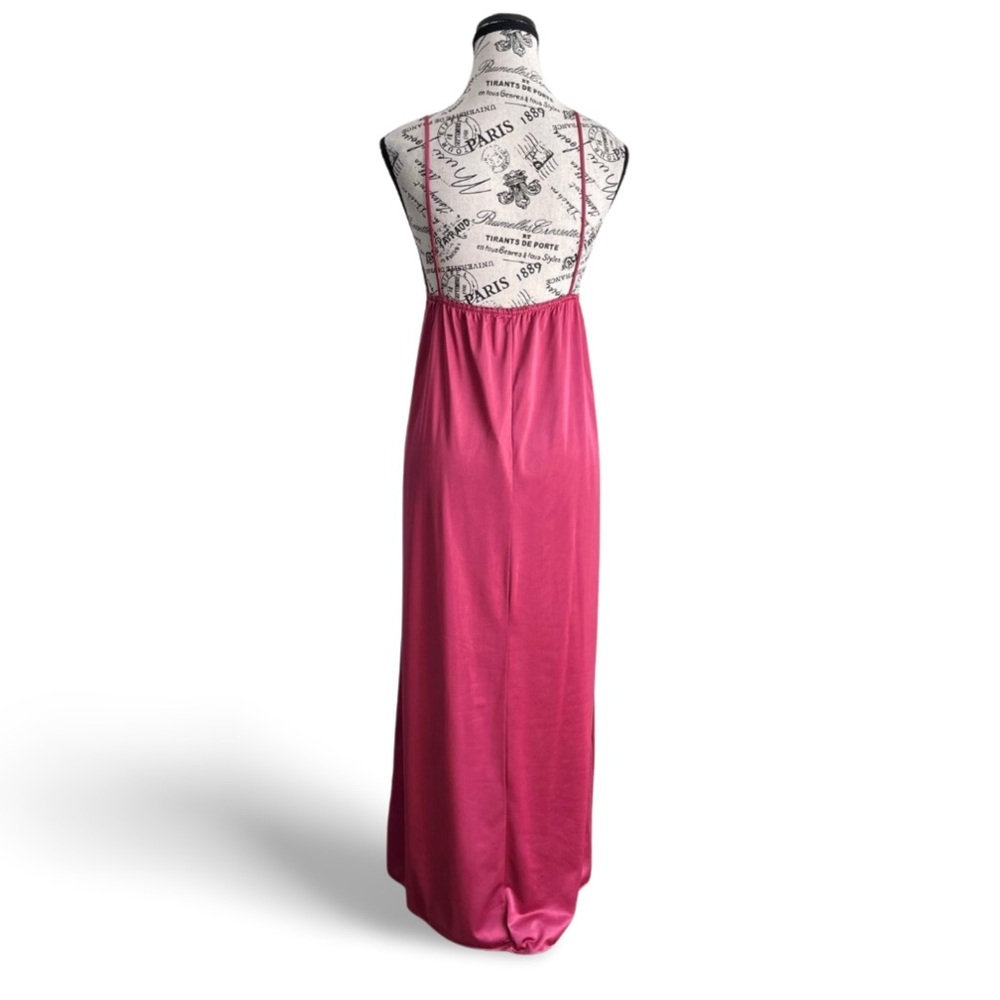 🇨🇦 Vintage 70s Dusty Pink Slip Dress Mauve Lingerie Peri Ann Maxi Small - Picture 4 of 6